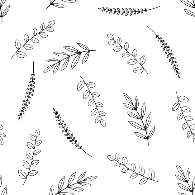 커버 패브릭 인테리어 장식에 대 한 정원 꽃 식물 식물 원활한 패턴 벡터 디자인 식물 분기와 귀여운 패턴