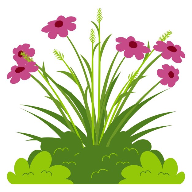 Vector garden flower purple daisy