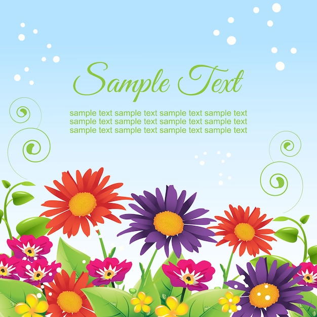 Vector garden flower with text