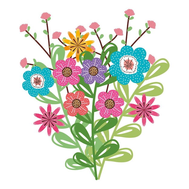 Vector garden flowers decorative icon