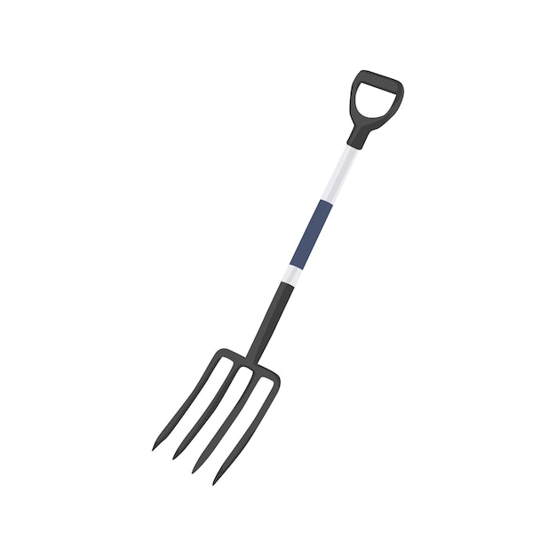 Vector garden fork shovel flat illustration