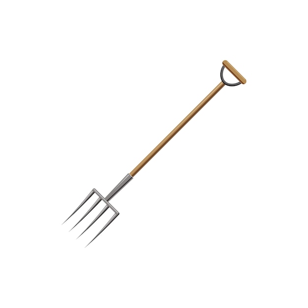 Garden forks icon in cartoon style isolated on white background Gardening symbol