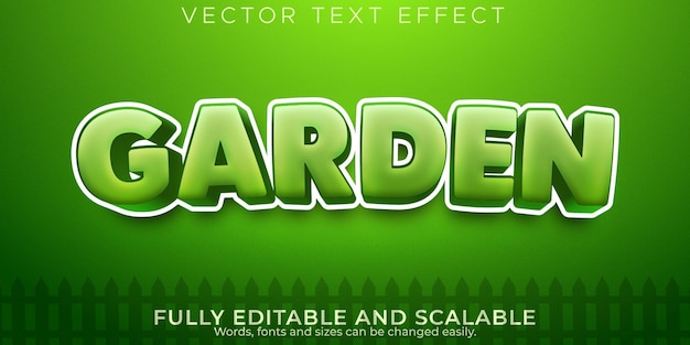 Garden fresh text effect, editable green and organic text style