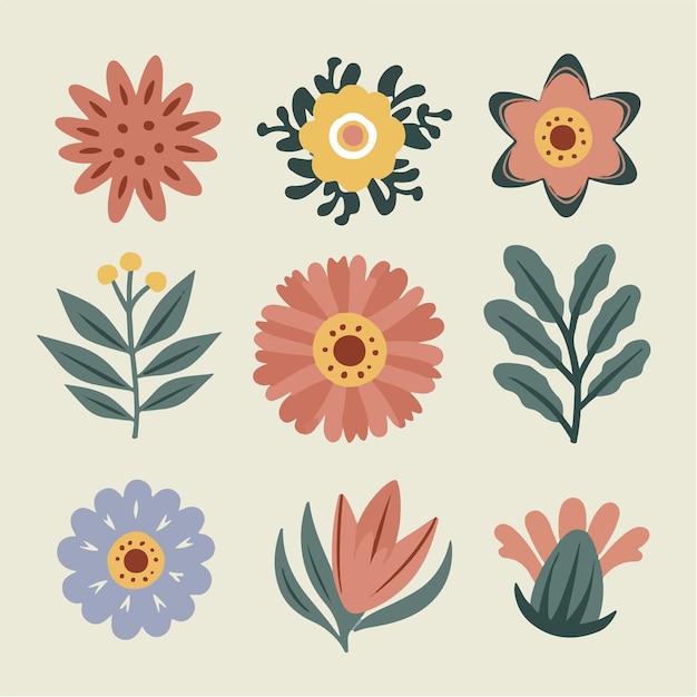 Vector garden glee whimsical flowers celebrating among branches