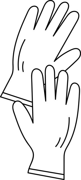 Vector garden gloves outline