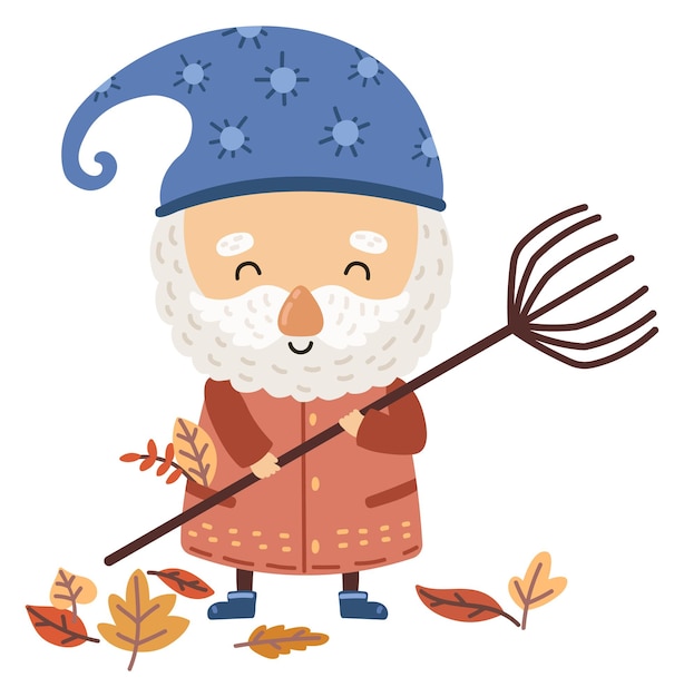 Garden gnome Cute dwarf character Fairytale man