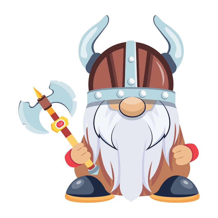 Vector garden gnomes flat character icons