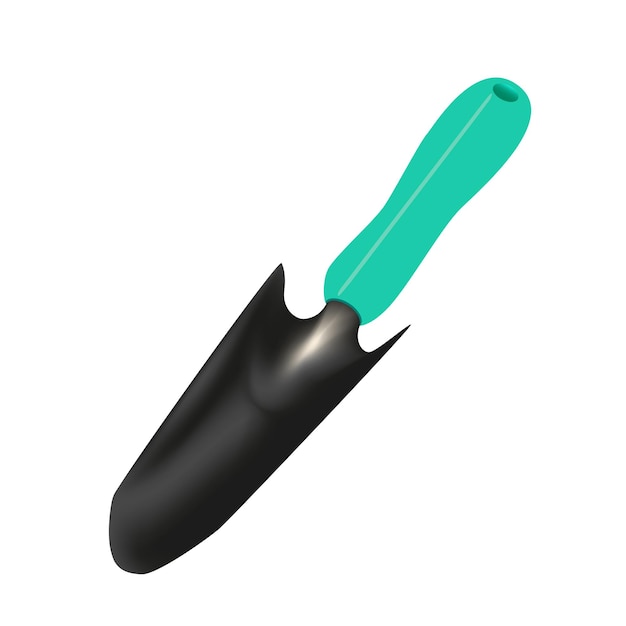 Garden hand shovel with plastic blue handle