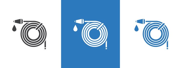 Vector 정원 호스 아이콘 은 선 일러스트