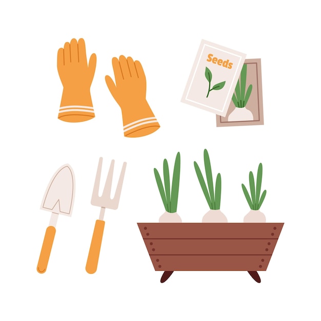 Vector garden illustrations set