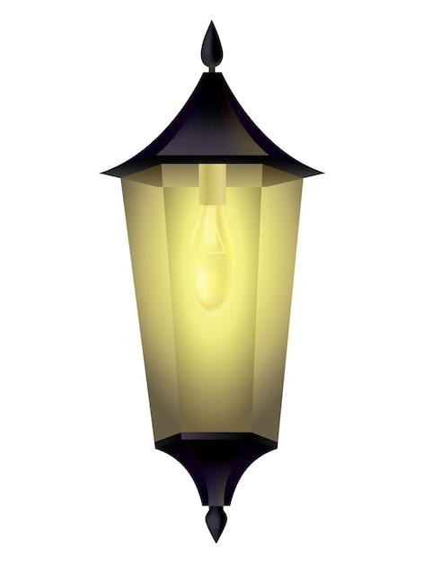 Vettore lampione da giardino lampione stradale classico illuminazione per esterni della città design urbano vintage lampada da parete per esterni stile lampada da giardino lampione stradale lampada elettrica in metallo vecchio stile