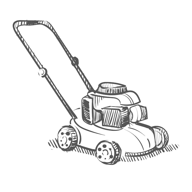 Lawn Mower Grass Cutter Set Sketch Stock Vector Royalty Free 1501334360   Shutterstock