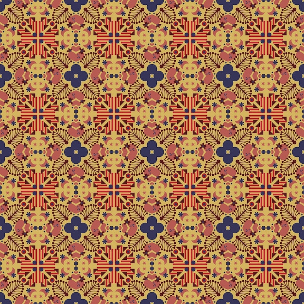 Garden Nature Seamless Pattern Floral Background Damask Aboriginal Ornament Art