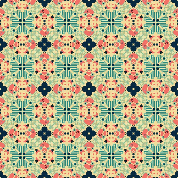 Garden Nature Seamless Pattern Floral Background Damask Aboriginal Ornament Art