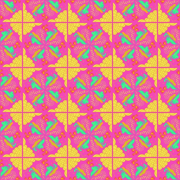 Garden Nature Seamless Pattern Floral Background Damask Aboriginal Ornament Art