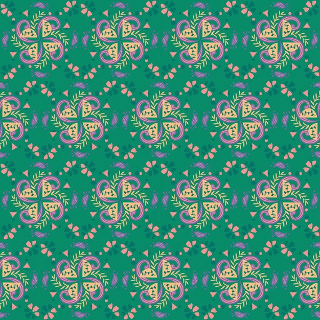 Garden Nature Seamless Pattern Floral Background Damask Aboriginal Ornament Art