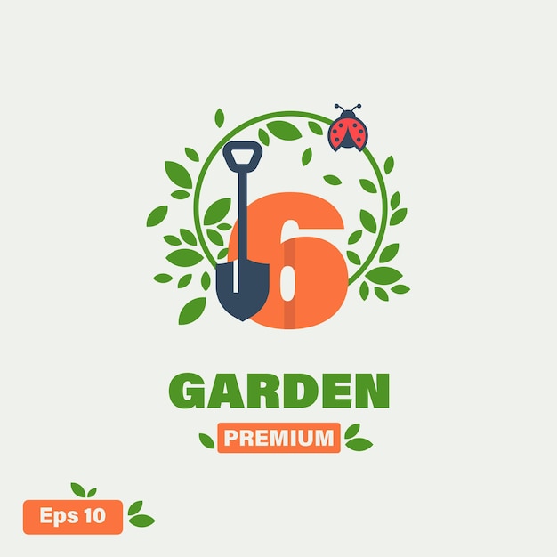 Logo numerico 6 del giardino