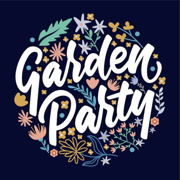 Vector garden party floral badge