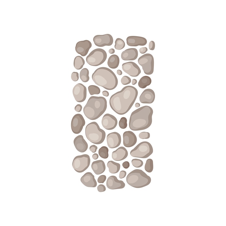 Vector garden path of stones view from above vector illustration