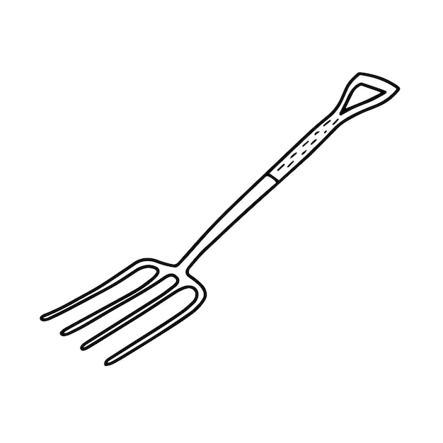 Vector garden pitchforks isolated on a white background