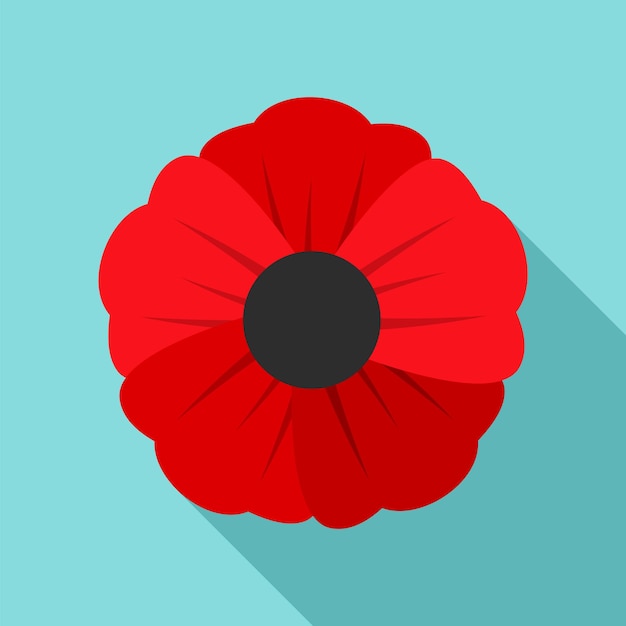 Vector garden poppy flower icon flat illustration of garden poppy flower vector icon for web design