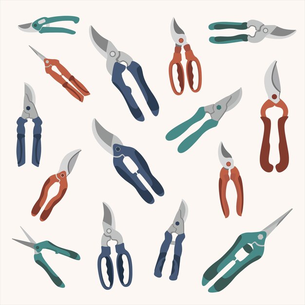 Vector garden pruner collection