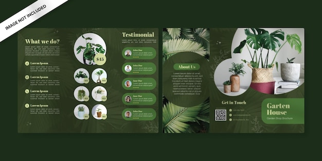 Garden shop trifold brochure template