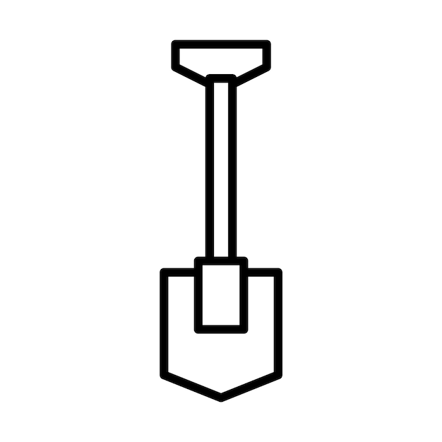 Иконка садовой лопаты в стиле линии
