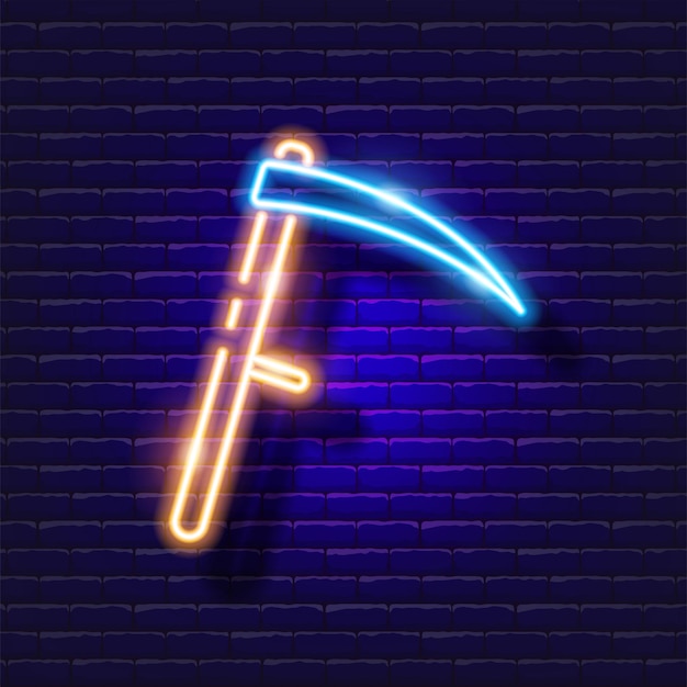 Garden spit neon symbol for Gardening and agriculture concept