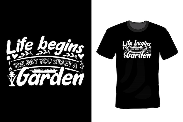 정원 T 셔츠 디자인 빈티지 타이포그래피