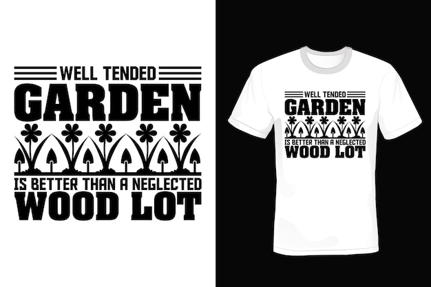 Tipografia vintage di design t-shirt da giardino