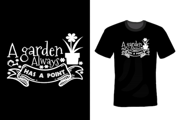Tipografia vintage di design t-shirt da giardino