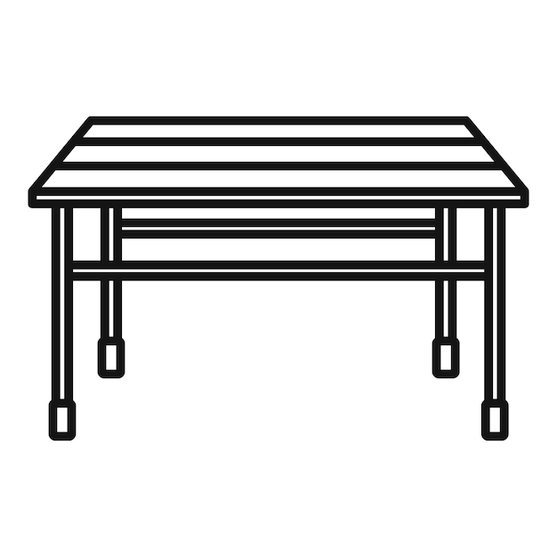 정원 테이블 아이콘 흰색 배경에 고립 된 웹 디자인을 위한 개요 정원 테이블 벡터 아이콘