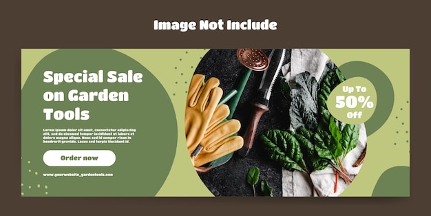 Garden tools sale vector banner