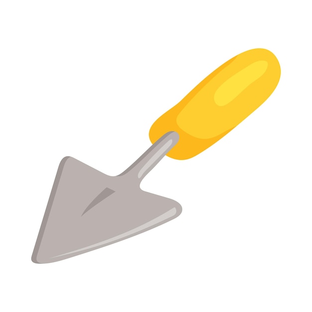 Vector garden trowel icon in cartoon style on a white background