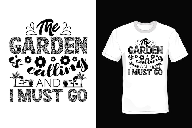 Giardino tshirt design tipografia vintage