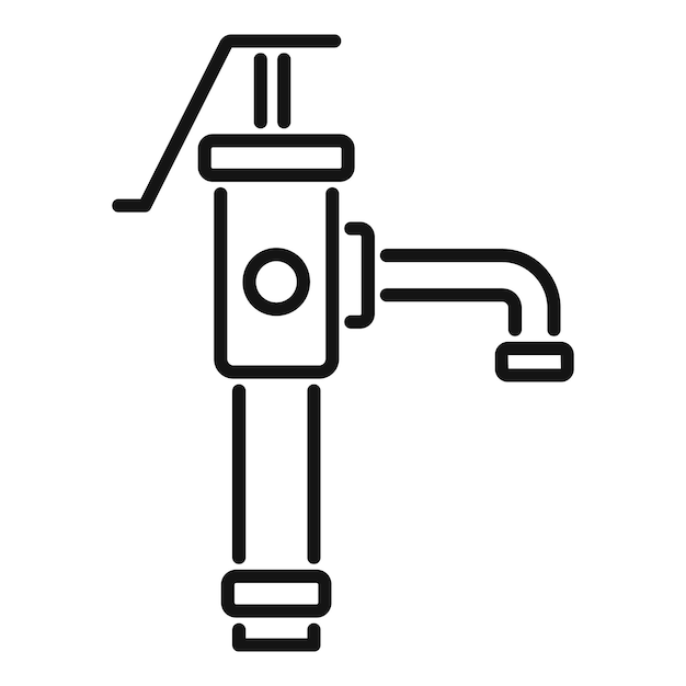 Garden water pump icon outline vector Valve system Pipeline plant