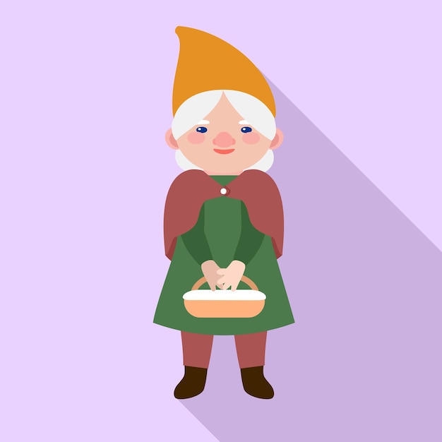 Garden woman gnome icon Flat illustration of garden woman gnome vector icon for web design