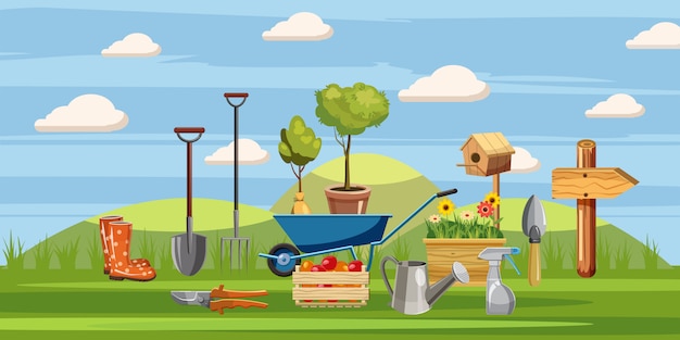 Gardener tools background