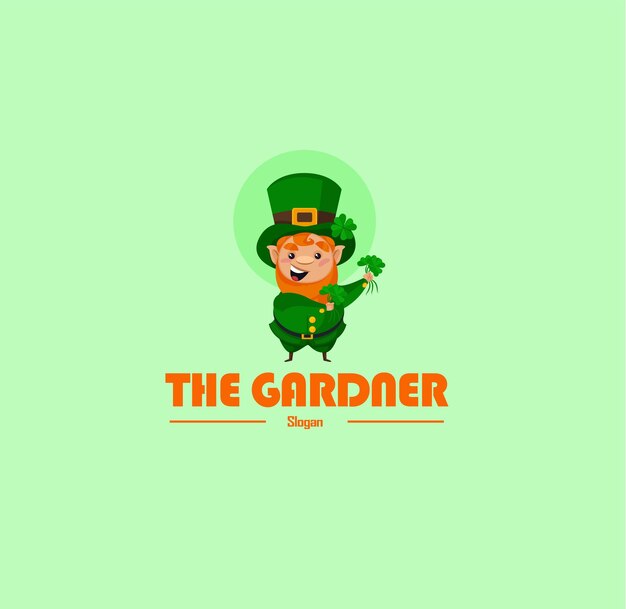 The gardener vector mascot logo template