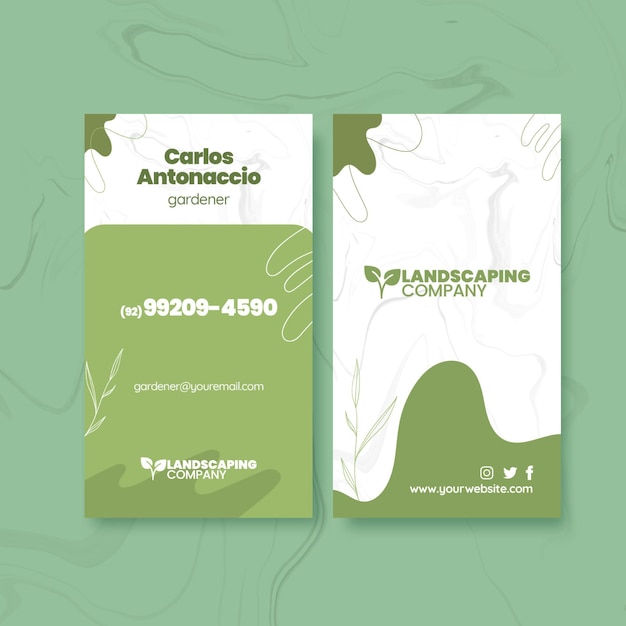 Vector gardening business card template