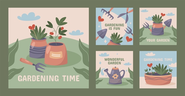 Gardening and cultivation instagram posts collection