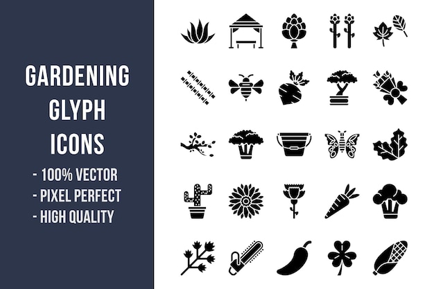 Gardening Glyph Icons