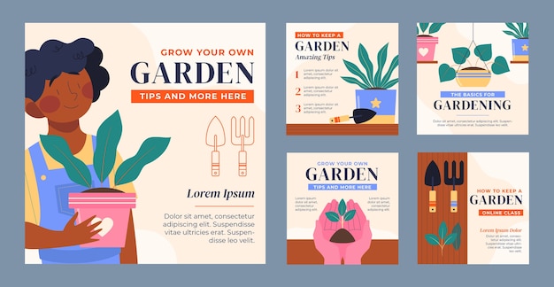 Gardening instagram post template design