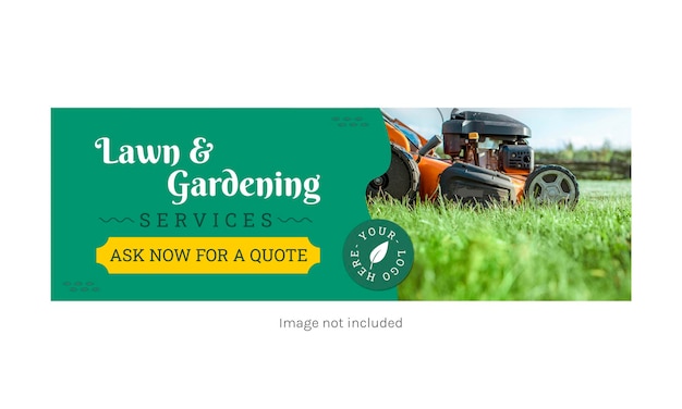 Vector gardening and lawn garden services header and cover for facebook linkedin twitter and youtube