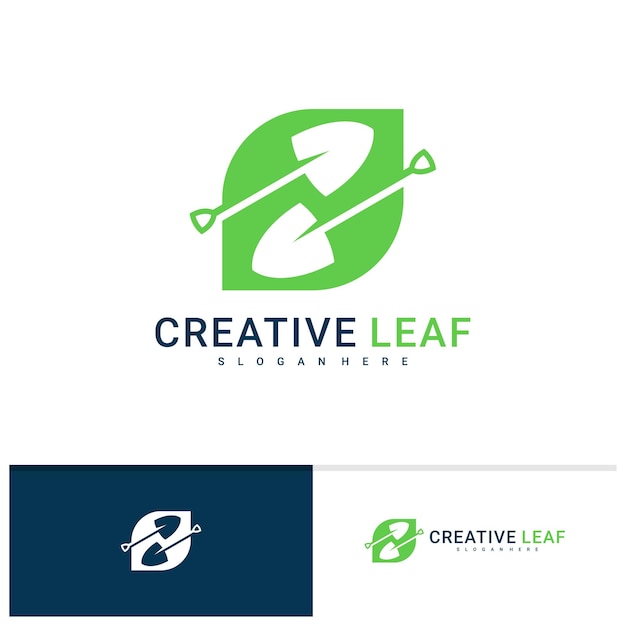 Gardening logo design vector template Creative Leaf rake logo design concept