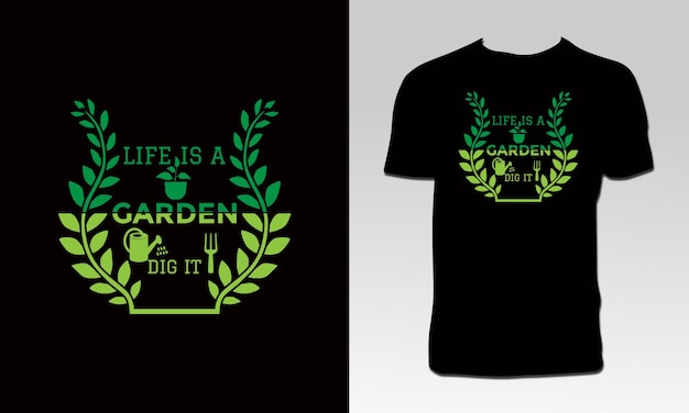 Дизайн футболки для садоводства и векторная иллюстрация