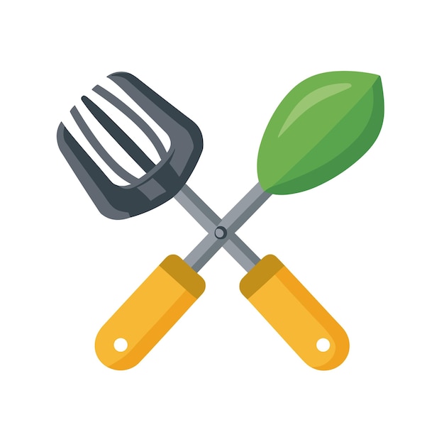 Vector gardening tools icon simple gardening tools colored flat icon on isolated white background