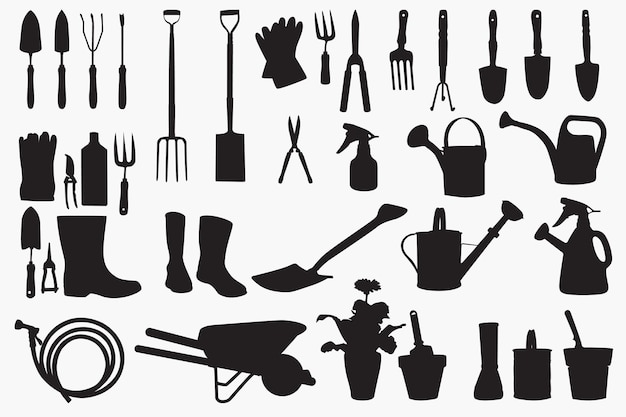 Gardening Tools Silhouette