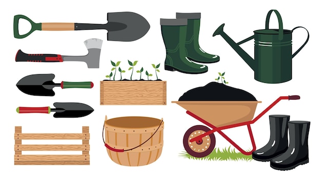 Vector gardening tools